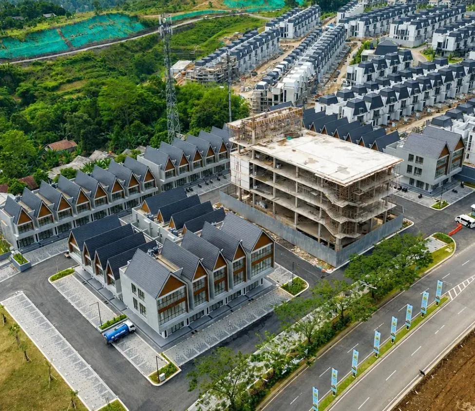 Aerial deretan Ruko Centeria Square Summarecon Bogor